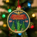 250 Years of Freedom Ornament 1776-2026 - Liberty Bell Patriotic Christmas Tree Decoration - July 4 Independence Day American Gift