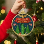 250 Years of Freedom Ornament 1776-2026 - Liberty Bell Patriotic Christmas Tree Decoration - July 4 Independence Day American Gift - Image 2