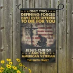 Veterans Day Jesus Flag – Two Defining Forces – Patriotic Garden & House Decoration for Military Heroes - Image 3