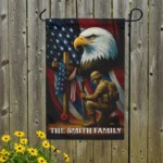 Patriotic Memorial Day Flag – Remember and Honor Veterans – Custom Family Name Garden Flag & House Flag - Image 3