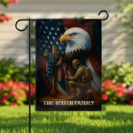 Patriotic Memorial Day Flag – Remember and Honor Veterans – Custom Family Name Garden Flag & House Flag - Image 4
