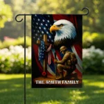 Patriotic Memorial Day Flag – Remember and Honor Veterans – Custom Family Name Garden Flag & House Flag - Image 5