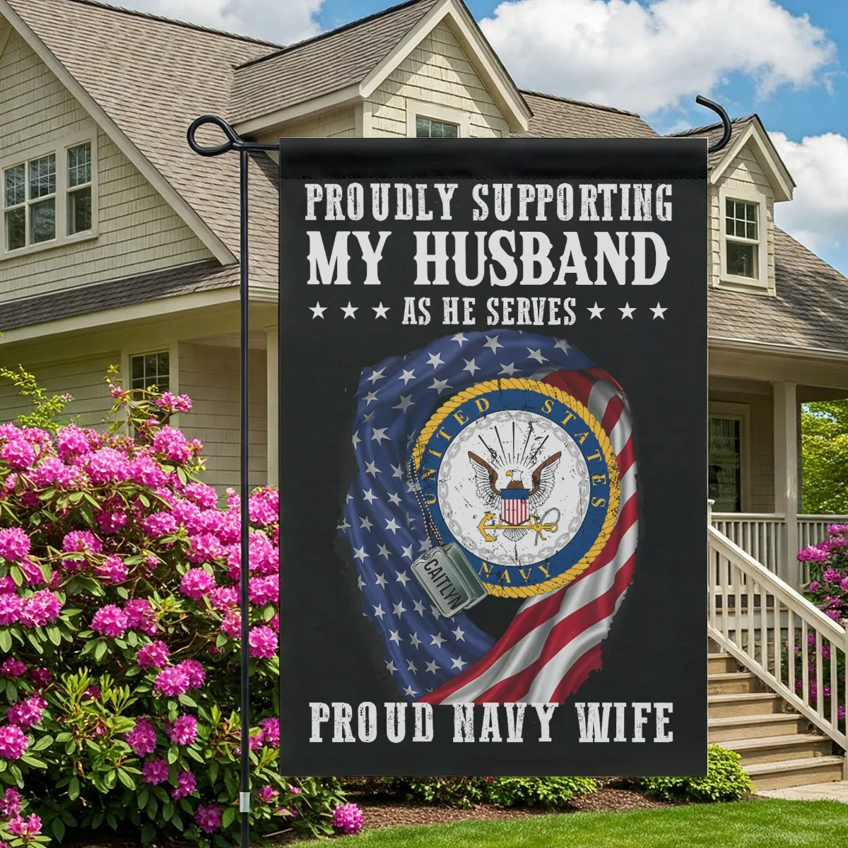 ZFGFG-TM67-mk3 Military Family Support Flag – Proudly Supporting as He Serves – Honor Heroes from Army, Navy, Air Force - Image 1