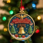 Personalized Semiquincentennial Ornament 1776-2026 - 250 Years of America Acrylic Christmas Tree Decoration - Patriotic Independence Day Gift