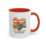 Austin Retro Mug – Tacos Tunes Texas Life Coffee Mug - Image 3