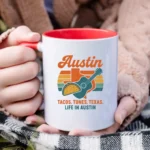 Austin Retro Mug – Tacos Tunes Texas Life Coffee Mug - Image 35