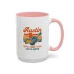 Austin Retro Mug – Tacos Tunes Texas Life Coffee Mug - Image 41