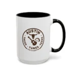 Austin Texas Badge Mug – Rustic Tacos Tunes Life Mug - Image 39