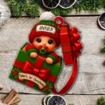 Personalized Baby Girl 1st Christmas Ornament - Baby Boy or Girl First Xmas Acrylic Decoration - Custom Unisex Holiday Keepsake - Newborn Gift 2025 - Image 4
