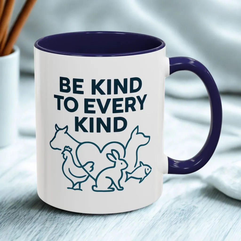 Be Kind Vegan Mug – Animal Lover Coffee Cup with “Be Kind to Every Kind” Design Be Kind Vegan Mug – Animal Lover Coffee Cup with “Be Kind to Every Kind” Design - Image 1