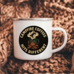 Campfire Coffee Enamel Camping Mug - Image 2