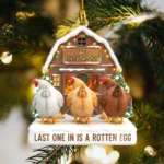 Custom Chicken Butt Ornament - Personalized Funny Christmas Tree Decoration - Barn Holiday Keepsake - Rotten Egg Joke Gift - Farmhouse Xmas Decor 2025