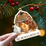 Custom Chicken Butt Ornament - Personalized Funny Christmas Tree Decoration - Barn Holiday Keepsake - Rotten Egg Joke Gift - Farmhouse Xmas Decor 2025 - Image 3
