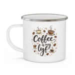 Coffee Is My Lyf Enamel Camping Mug - Image 3