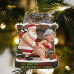 Funny Personalized Christmas Ornament - Santa and Mrs Claus Naughty Couple Decoration - Custom Name Holiday Keepsake - Adult Humor Xmas Gift 2025