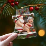 Funny Personalized Christmas Ornament - Santa and Mrs Claus Naughty Couple Decoration - Custom Name Holiday Keepsake - Adult Humor Xmas Gift 2025 - Image 2