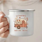 Custom Couple Travel Enamel Camping Mug - Image 2