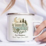 Custom Road Trip Enamel Camping Mug