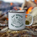 Eat Weeds Not Feelings Botanical Enamel Mug - Image 7