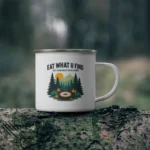 Eat What You Find (But Know What You’re Doing) Enamel Camping Mug - Image 4