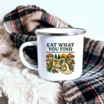 Eat What You Find Mushroom Foraging Enamel Mug - Image 5