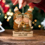 Personalized Gnome Couple Christmas Ornament - Growing Old Together Acrylic Keepsake - Anniversary Gift for Couples - Him and Her Holiday Gift - Image 2