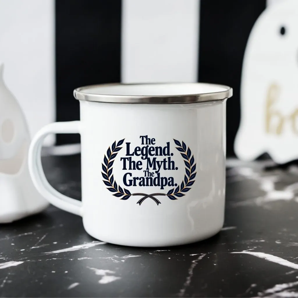 Grandpa Legend Enamel Camping Mug | Mug | Mug Spot USA Grandpa Legend Enamel Camping Mug - Image 1