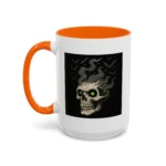 Halloween Skull Mug – Spooky Coffee Cup with Green Eyes & Bats - Image 30