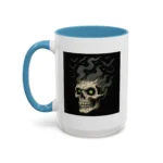 Halloween Skull Mug – Spooky Coffee Cup with Green Eyes & Bats - Image 22