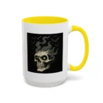 Halloween Skull Mug – Spooky Coffee Cup with Green Eyes & Bats - Image 50