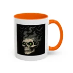 Halloween Skull Mug – Spooky Coffee Cup with Green Eyes & Bats - Image 23