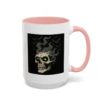 Halloween Skull Mug – Spooky Coffee Cup with Green Eyes & Bats - Image 41