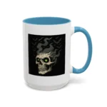 Halloween Skull Mug – Spooky Coffee Cup with Green Eyes & Bats - Image 21