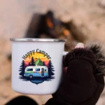 Happy Camper Enamel Camping Mug - Image 2