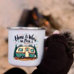 Home Is Where We Park It Enamel Camping Mug - Image 2