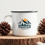 Mountain Therapy Enamel Camping Mug
