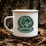 One With the Woods Monochrome Mushroom Mug