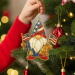 Custom Patriotic Gnome Ornament 2025 - Personalized Acrylic Christmas Tree Decoration - Americana 4th of July Holiday Decor - Family Gift Idea - Image 2