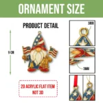 Custom Patriotic Gnome Ornament 2025 - Personalized Acrylic Christmas Tree Decoration - Americana 4th of July Holiday Decor - Family Gift Idea - Image 6