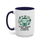 Plant Based Coffee Mugs – Cute Vegan Blender Design with “Plant-Based Power” - Image 14