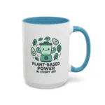Plant Based Coffee Mugs – Cute Vegan Blender Design with “Plant-Based Power” - Image 44