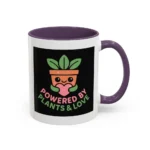 Powered by Plants and Love Mug – Cute Vegan Coffee Cup with Plant Pot Design - Image 46