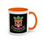 Powered by Plants and Love Mug – Cute Vegan Coffee Cup with Plant Pot Design - Image 45
