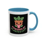 Powered by Plants and Love Mug – Cute Vegan Coffee Cup with Plant Pot Design - Image 43