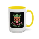 Powered by Plants and Love Mug – Cute Vegan Coffee Cup with Plant Pot Design - Image 50