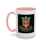 Powered by Plants and Love Mug – Cute Vegan Coffee Cup with Plant Pot Design - Image 16