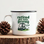 Retired Golf Enamel Camping Mug - Image 2