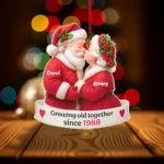 Custom Santa Couple Ornament 2025 - Growing Old Together Acrylic Christmas Decoration - Personalized Holiday Keepsake - Anniversary Gift Idea - Image 2
