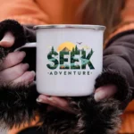 Seek Adventure Enamel Camping Mug