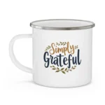 Simply Grateful Enamel Camping Mug - Image 3